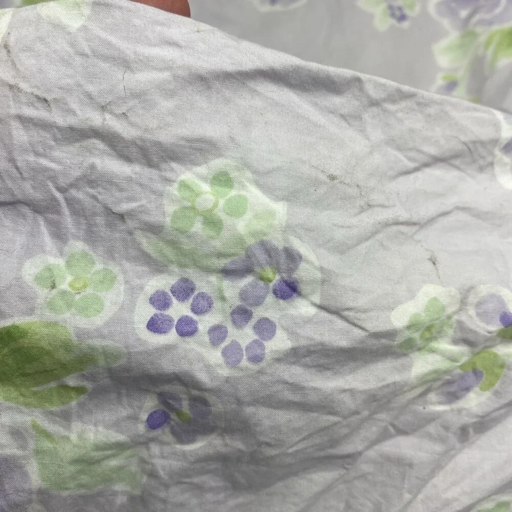 Pottery Barn Kids Twin Duvet Comforter Cover purple Roses Flowers /Green Leaves